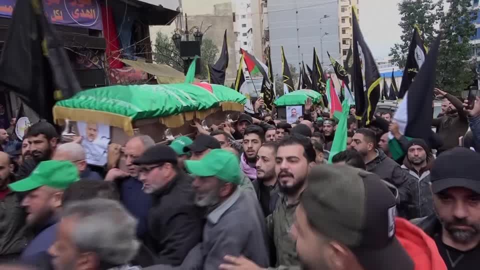 Video: Libanon: Tausende Menschen bei Beisetzungsfeier für getöteten Hamas-Anführer