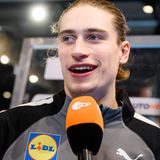 Der 23-jährige gebürtige Flensburger Juri Knorr spielt bei den Rhein-Neckar Löwen und gilt als Riesentalent auf der Rückraum-Mitte-Position. Knorr ist auch ein beliebter Interview-Partner, hier spricht er mit dem ZDF.