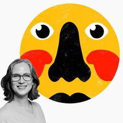 Illustration mit roten Nasennebenhöhlen