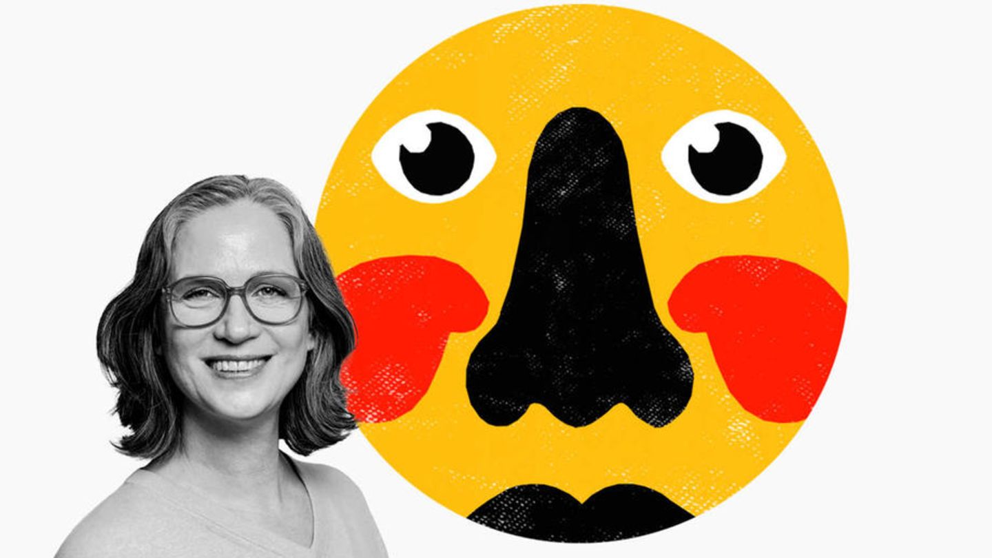 Illustration mit roten Nasennebenhöhlen