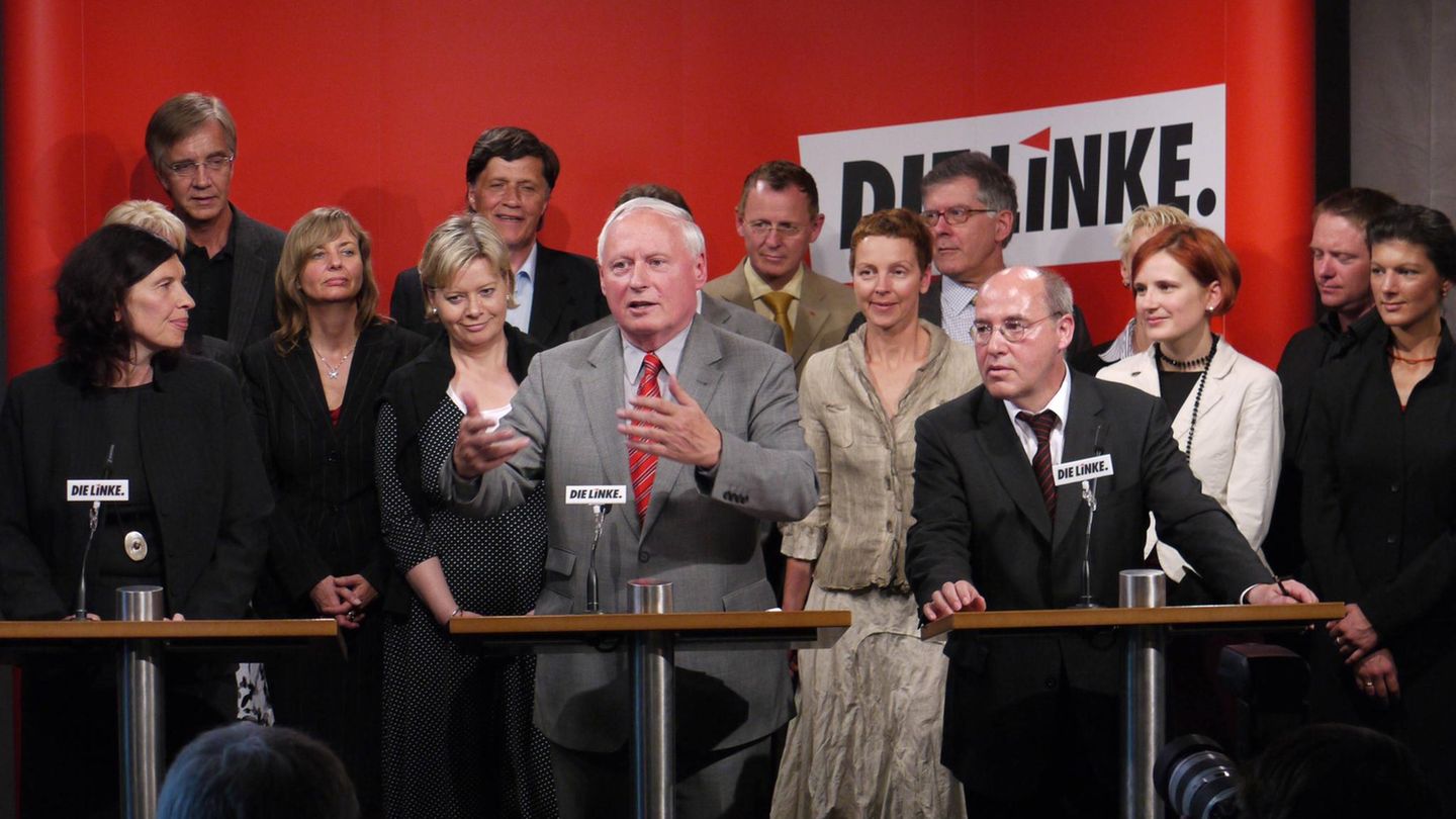 Stellvertretende Parteivorsitzende Prominente Linke beim Parteitag 2009, darunter Sahra Wagenknecht und Oskar Lafontaine