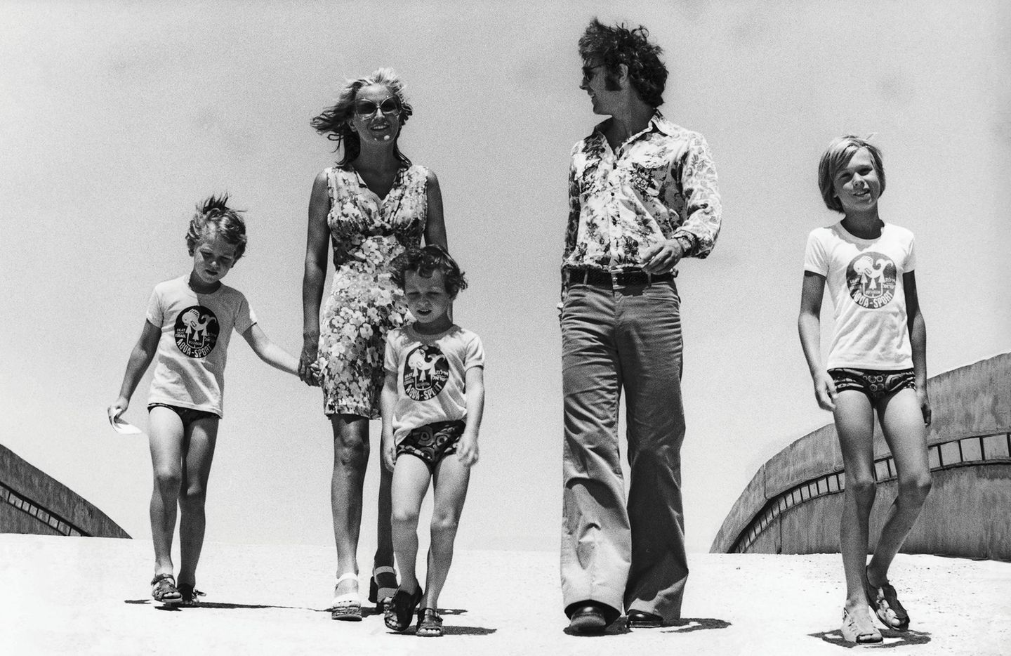 Franz Beckenbauer und seine Familie im Urlaub 1973