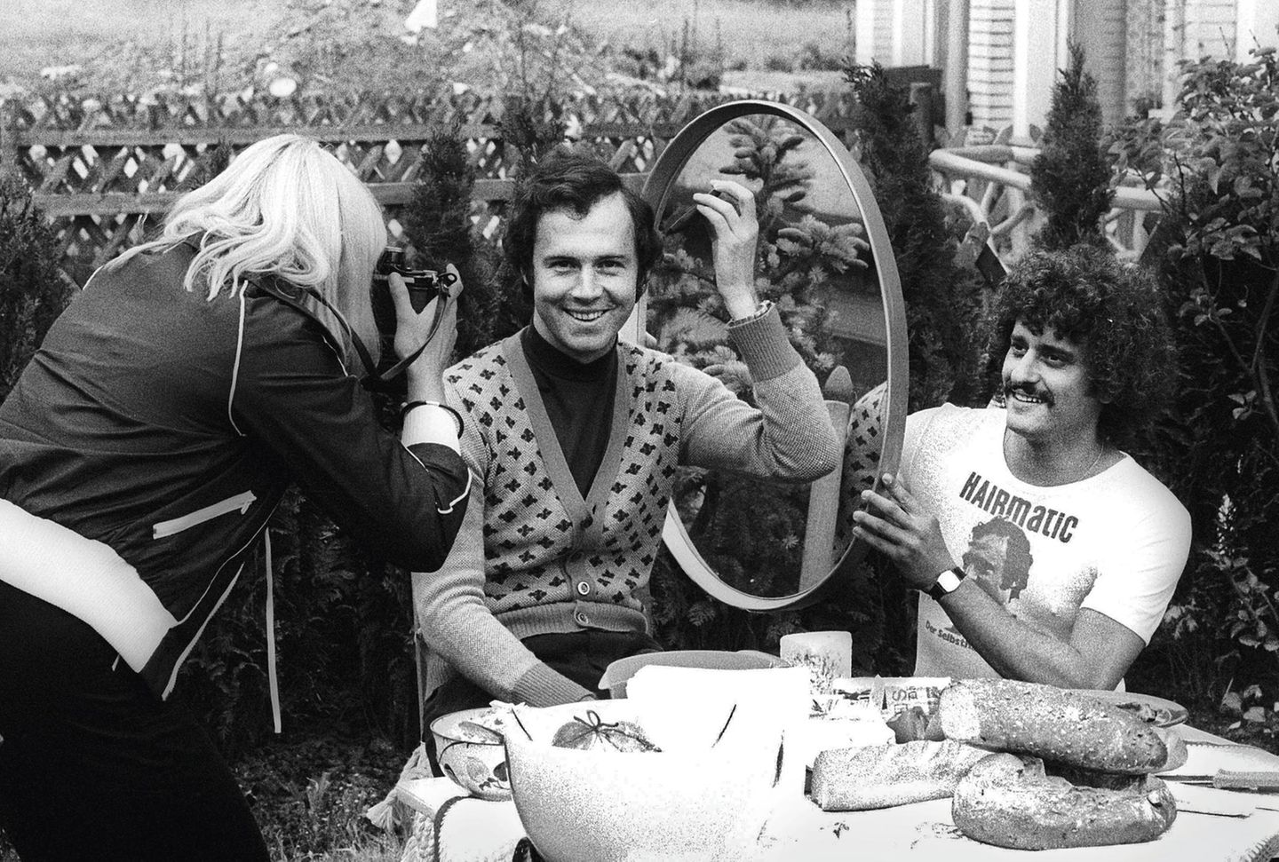 Franz Beckenbauer bei einem Shooting