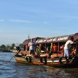 Markt auf dem Wasser in Can Tho in Vietnam