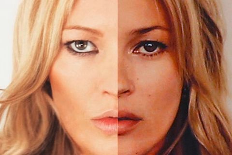 Kate Moss und ihre Doppelgängerin in einer Bildmontage