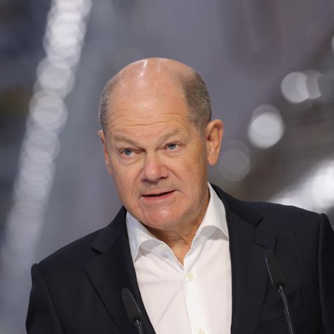 Bundeskanzler Olaf Scholz trat am Dienstag in Cottbus auf