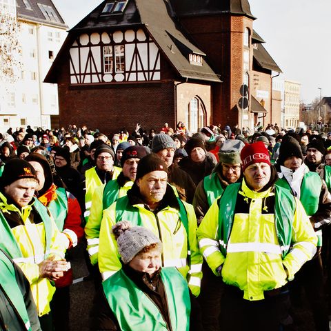Demonstranten in Cottbus