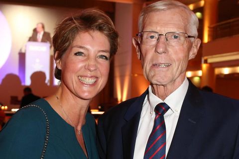 Christina Block mit ihrem Vater Eugen Block auf einer Gala