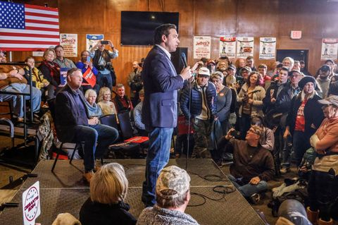 Iowa Caucus: Floridas Gouverneur Ron DeSantis spricht beim Wahlkampf in Iowa