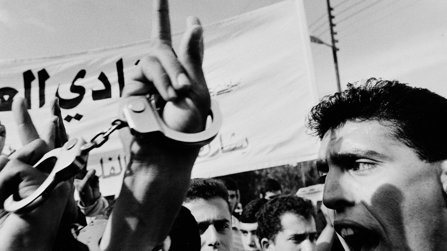 Palästinensische Demonstranten im Westjordanland 1998