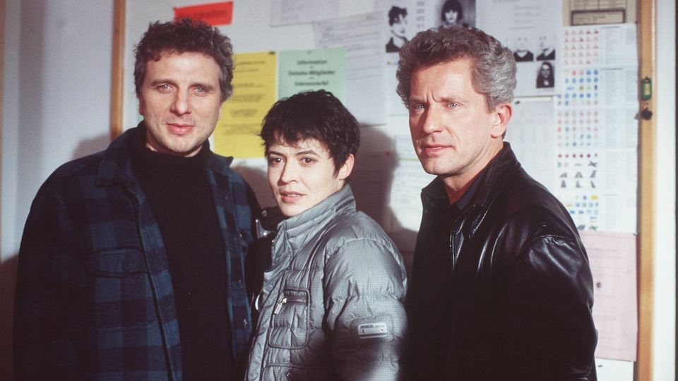 Die "Tatort"-Darsteller Udo Wachtveitl, Ulrike Folkerts und Miroslav Nemec