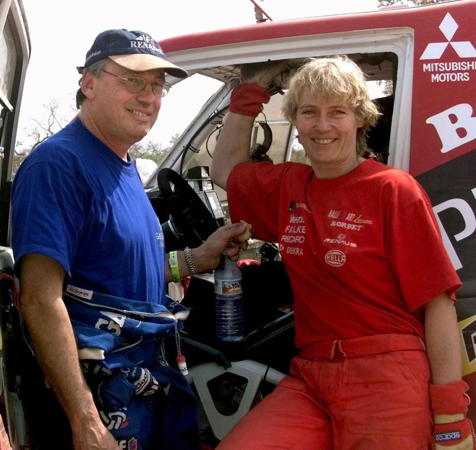 Jean-Louis Schlesser und Jutta Kleinschmidt im Jahr 1999
