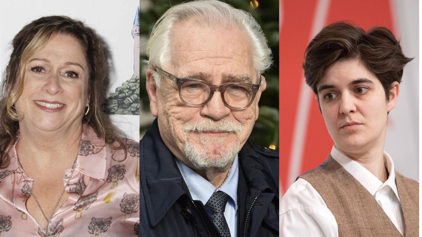 Zum Weltwirtschaftsforum in Davos fordern Superreiche in einem gemeinsamen offenen Brief höhere Vermögens- und Erbaschftssteuern, darunter Disney-Erbin Abigail Disney (v.l.), "Succesion"-Schauspieler Brian Cox und BASF-Erbin Marlene Engelhorn.