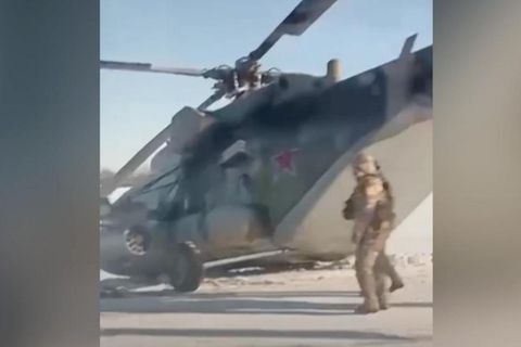 Russischer Helikopter nach Notlandung