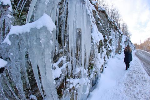 Eiszapfen in Tanne, Sachsen-Anhalt
