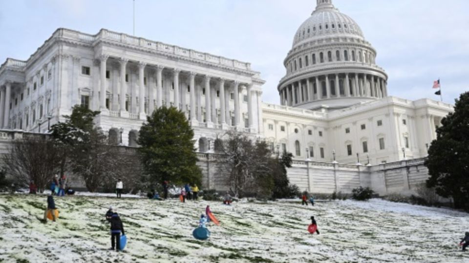 Schnee am Kapitol in Washington