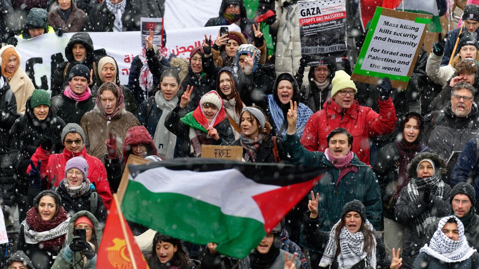 Demonstranten in Zug