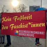 Auch in kleineren Städten gab es am Sonntag wieder zahlreiche Versammlungen gegen Rechtsxtremismus, hier in Cottbus