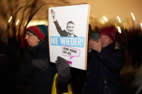 Plakat gegen die AfD auf einer Demo