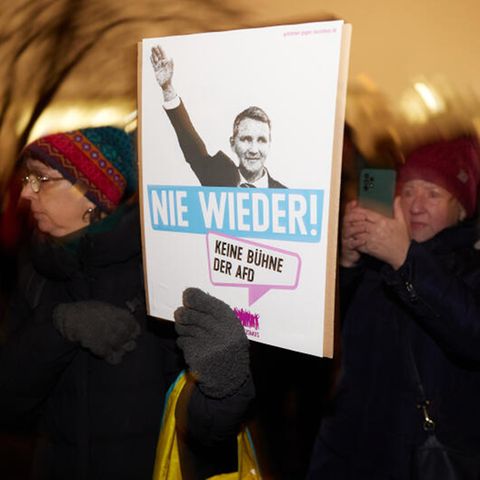 Plakat gegen die AfD auf einer Demo