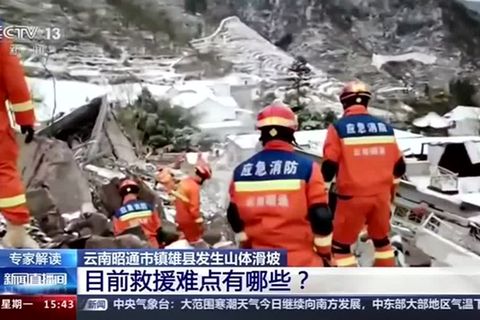 Video: Dutzende Personen bei Erdrutsch in China verschüttet