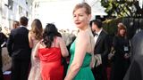 Sandra Hüller in grünem Kleid bei den Golden Globes im Januar 2024