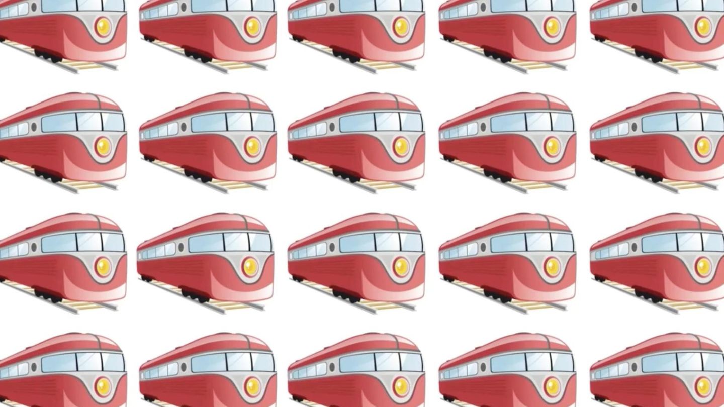 Suchbild: Schneller Augentest: Einer der Züge tanzt aus der Reihe – können Sie ihn finden?