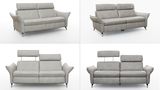Entspannt nachgebaut  Dieses Sofa des bayerischen Möbelherstellers Himolla (links) entwickelte sich nach der Einführung 2018 zum Verkaufserfolg. Das rief verschiedene Nachahmer auf den Plan, die das Design inklusive der höhenverstellbaren Kopfteile kopierten. Ein polnischer Hersteller war dabei so genau (rechts), dass Himolla ihn erfolgreich auf Schadensersatz verklagte. 