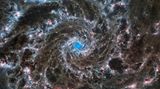 Das James-Webb-Weltraumteleskops zeigt das Herz von M74, auch bekannt als die Phantomgalaxie