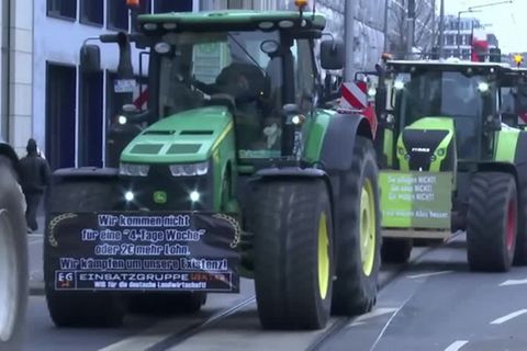 Video: Berlin: Bauern protestieren vor Parteizentralen der Ampelregierung