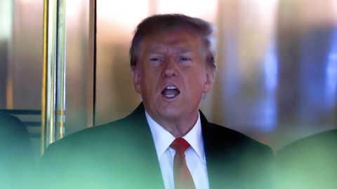 Donald Trump am Donnerstag in New York, nachdem er vor Gericht ausgesagt hatte