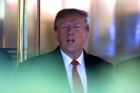 Donald Trump am Donnerstag in New York, nachdem er vor Gericht ausgesagt hatte