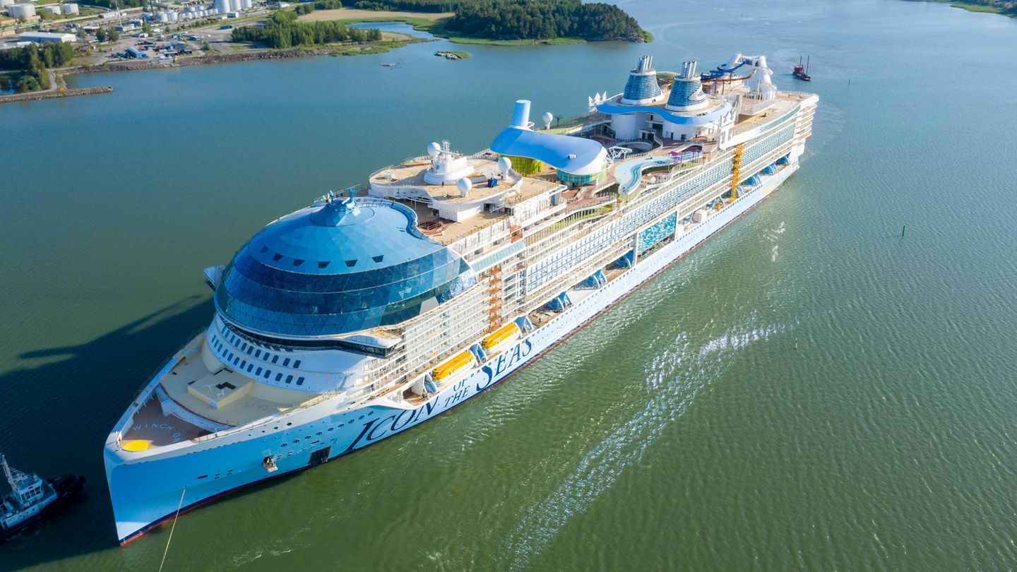 Die Icon of the Seas in einer Luftaufnahme