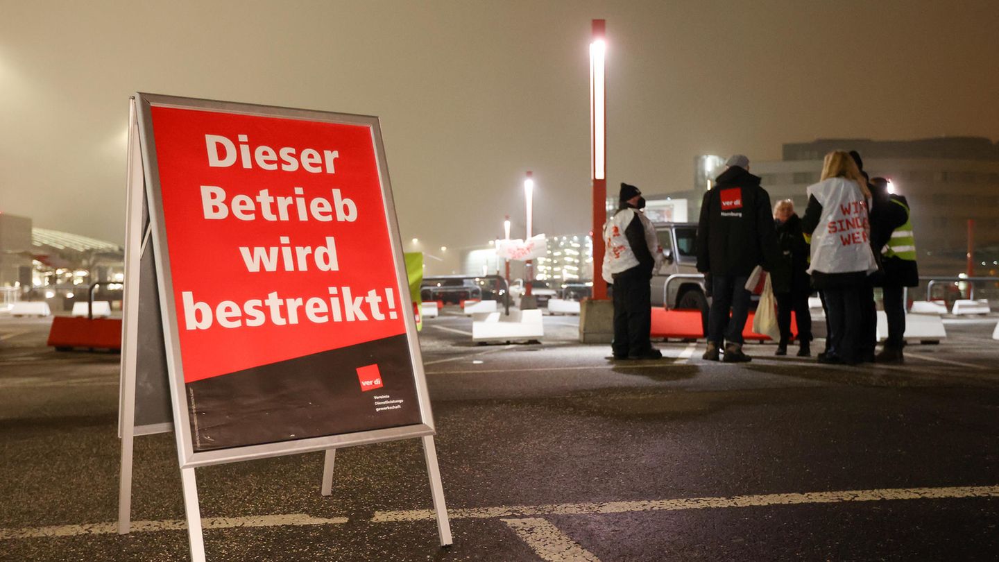 Warnstreik im März 2022 am Hamburger Flughafen