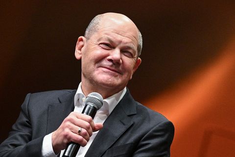 Bundeskanzler Olaf Scholz bei seinem Besuch in Brandenburg