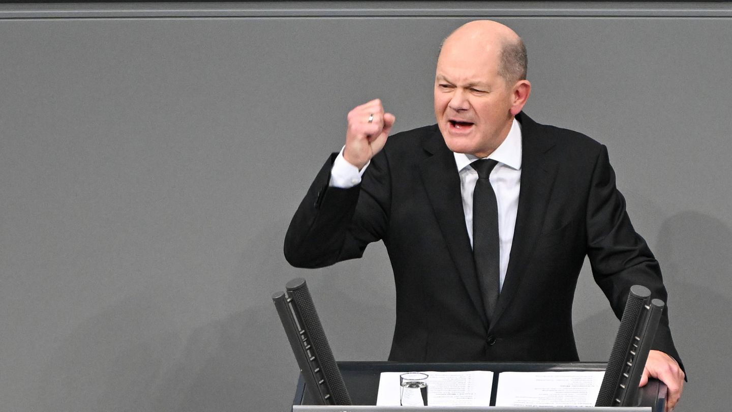Kanzler Olaf Scholz im Bundestag.
