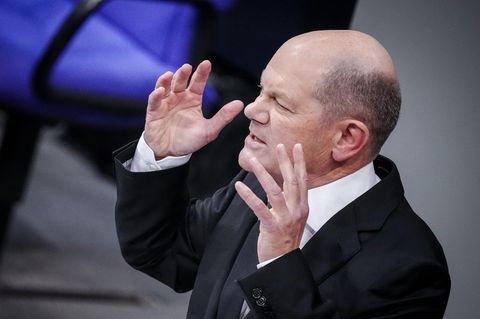 Bundeskanzler Olaf Scholz im Bundestag