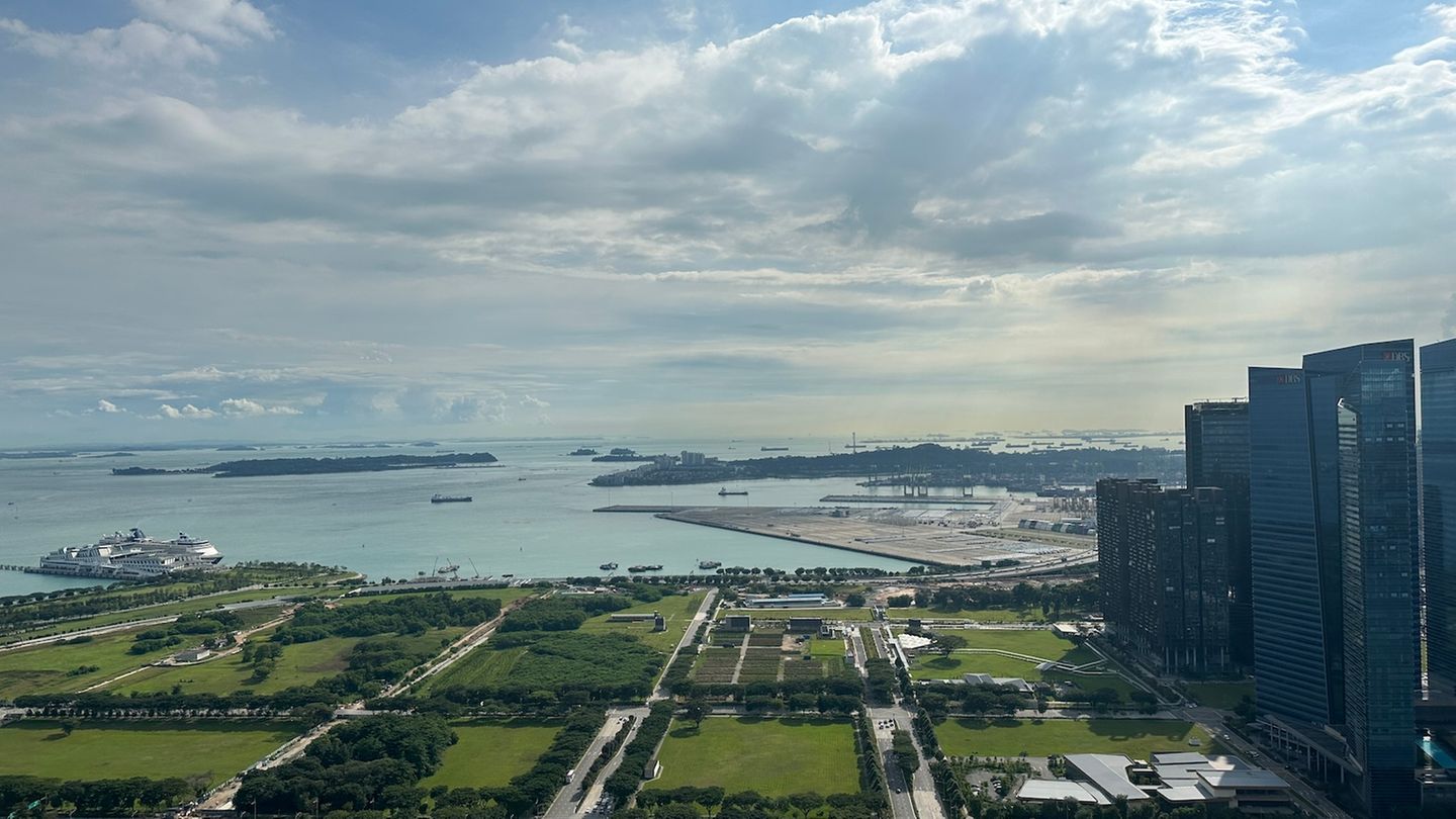 Große Teile des neuen Hafens wurden durch Landgewinnung erschaffen