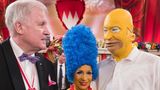 2017 erscheint Söder mit seiner Frau Karin als Homer und Marge Simpson, die bekannte, gelbe TV-Familie.