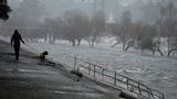 Um mit dem Hund rauszugehen, ist das Wetter zumindest in diesem Fall noch in Ordnung. Aufgenommen wurde das Bild am Ufer des am Ufer des Los Angeles River.