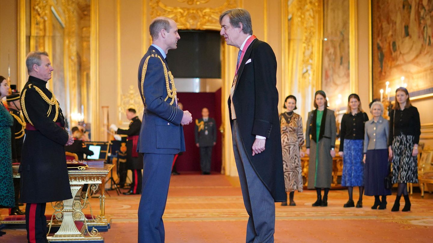Prince William is back on duty and a little mishap happens
