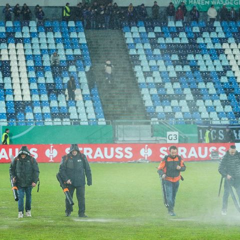 Auch der Einsatz von Labbläsern konnte die Absage des DFB-Pokalspiels nicht verhindern