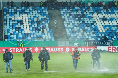 Auch der Einsatz von Labbläsern konnte die Absage des DFB-Pokalspiels nicht verhindern