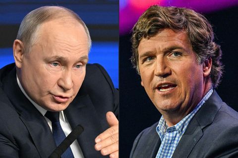 Tucker Carlson (r.) hat als Fox-News-Moderator schon mit vielen Persönlichkeiten gesprochen