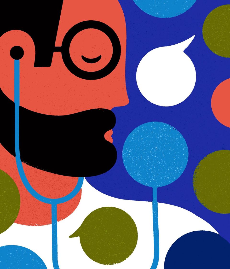 An illustration of a doctor with a stetoscope
