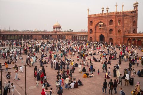  Blick in den Innenhof von "Jama Masjid" in der Hauptstadt Delhi, der größten Moschee des Landes. Ein Foto aus dem November 2022