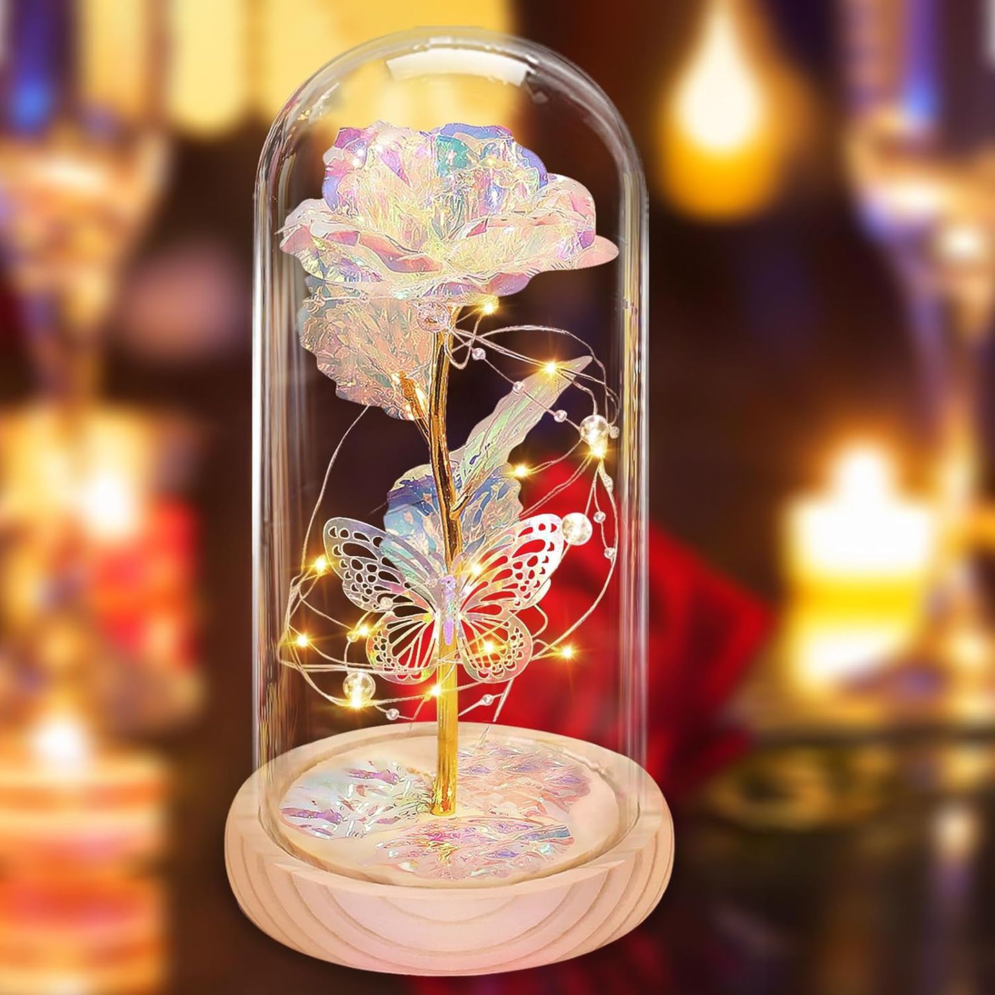 LED-Rose im Glas