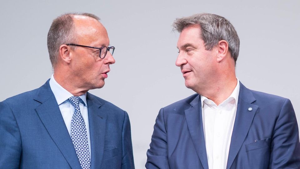 Die Parteichefs Merz, Söder und der Spaltpilz Schwarz-Grün