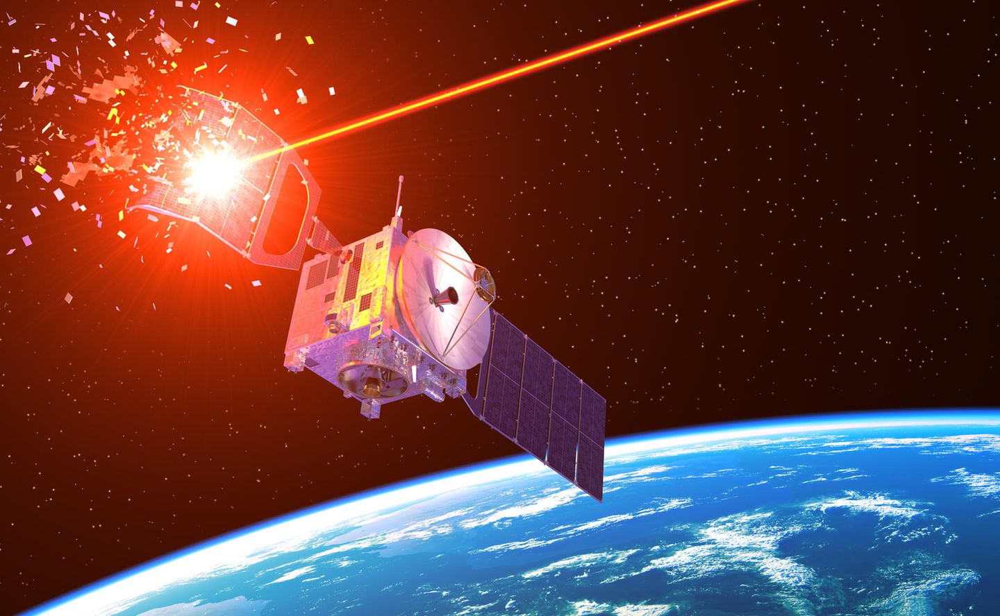 Ein Satellit als Symbolfoto für Weltraumwaffe aus Russland