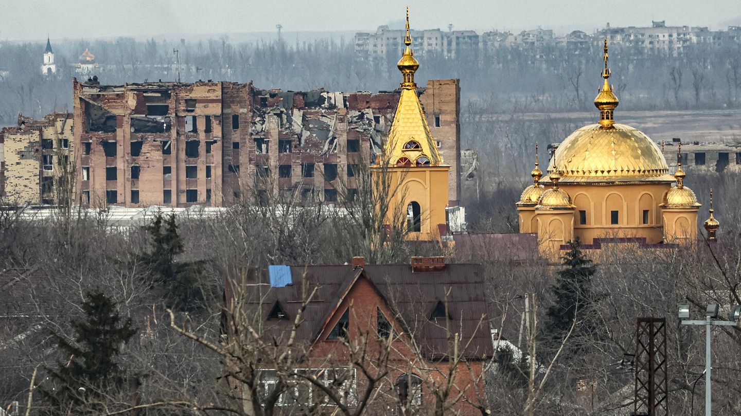 In der Kleinstadt Awdijiwka in Donezk, Ukraine, stehen nur noch Ruinen